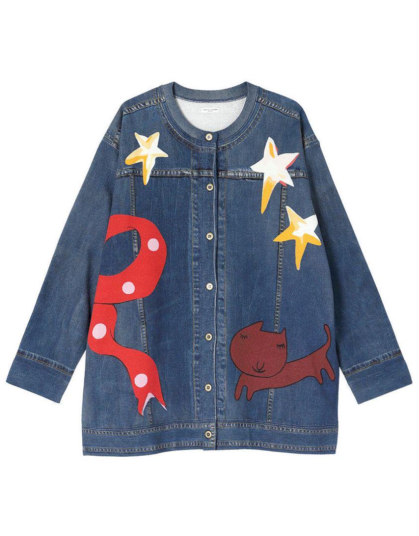新品！ツモリチサト　デニム風カーディガン　Mサイズ ☆ ボトムス　Lサイズ 新品タグ付き◇ツモリチサトルームウェアデニム風カーディガン