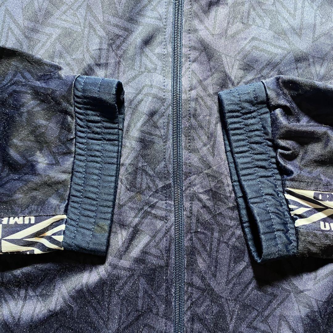 90s UMBROトラックジャケット刺繍ロゴ総柄フェードマルチカラーY2Kテック