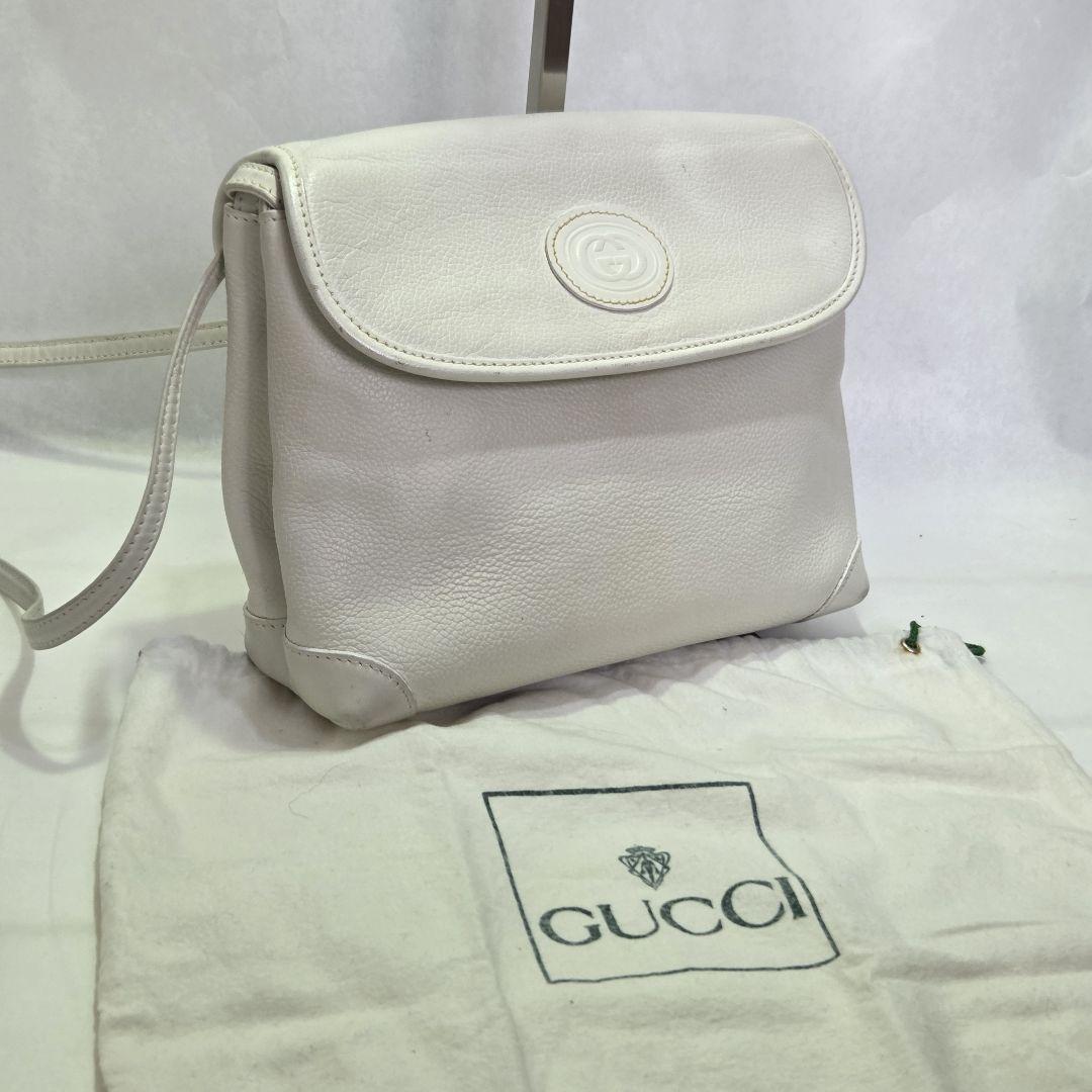 美品】グッチ GUCCI ホワイトレザー ショルダーバッグ スーキー