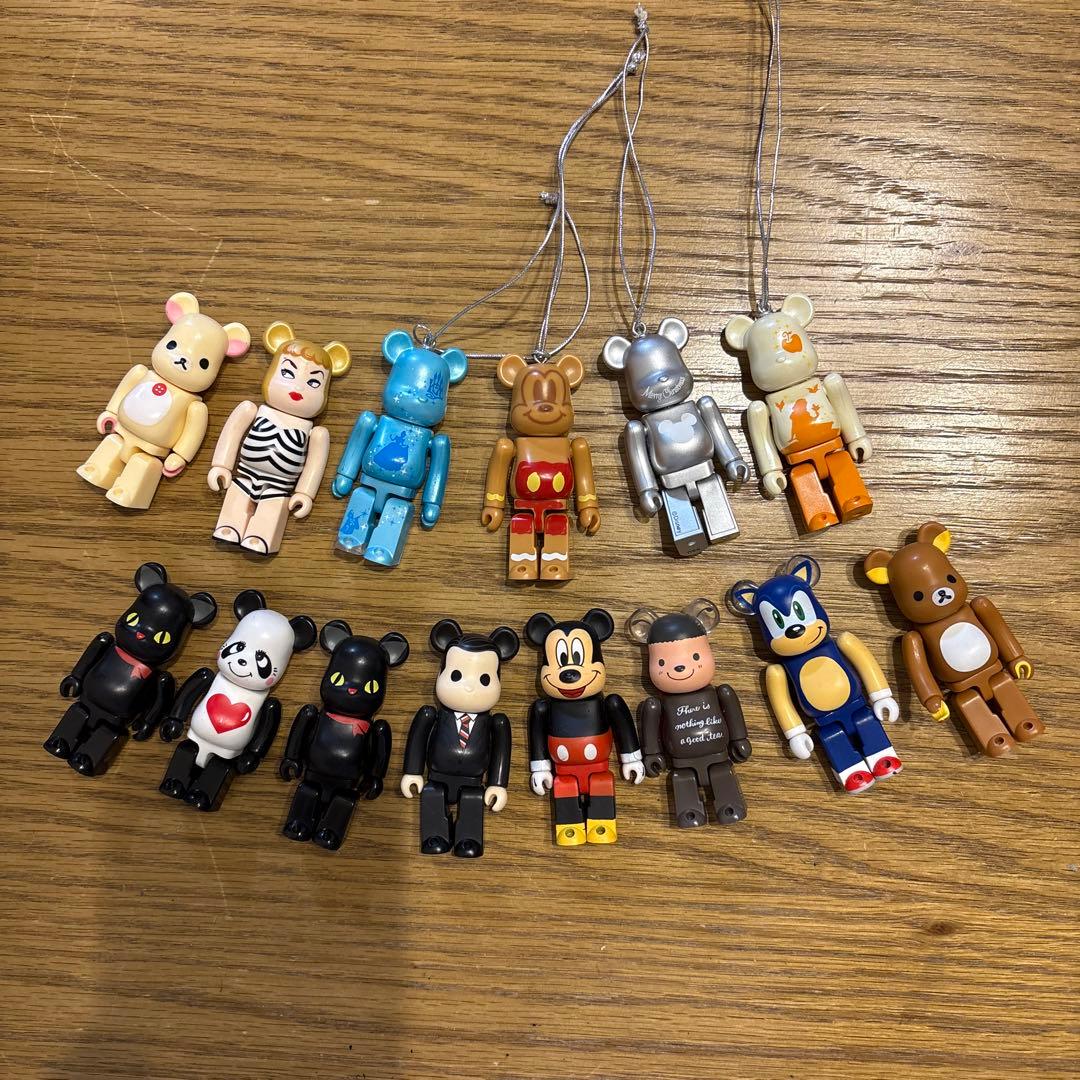 ディズニー&ソニック&リラックマ ベアブリック 14体セット ストラップ付き目立った傷や汚れなし
