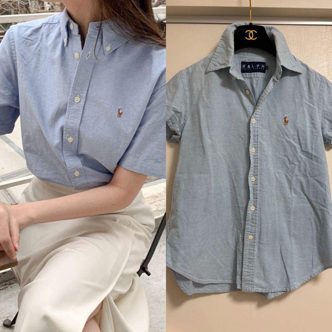 美品　RALPH LAUREN 90s BDデニムシャツ ポニー刺繍 半袖 11