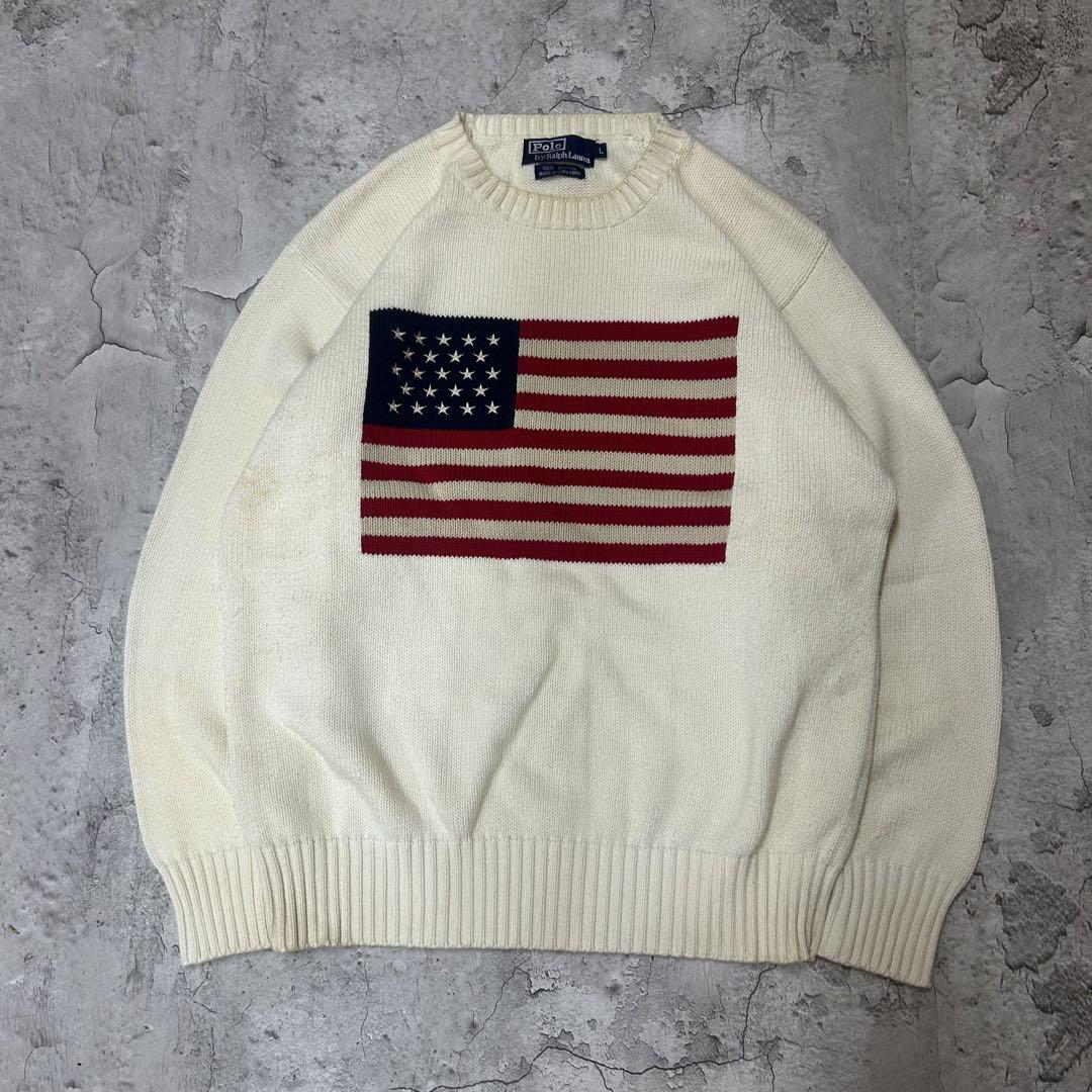 人気特価をすべて アメリカ国旗セーター Lauren Ralph by Polo Lサイズ メルカリ - トップス