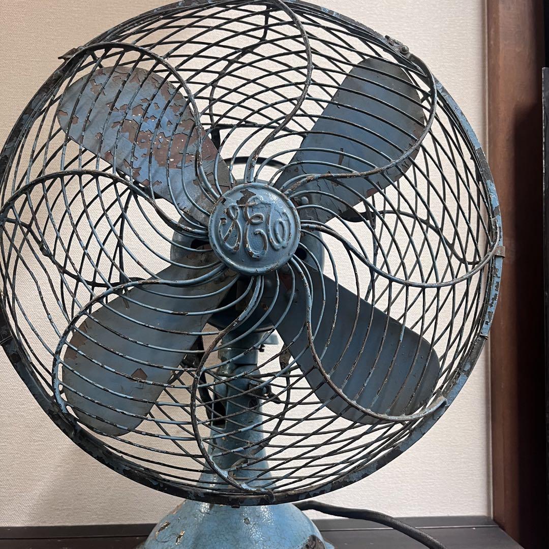 芝浦電機　扇風機　昭和レトロ　鉄製　アンティーク　ブルー　ジャンク品　4枚羽 ヴィンテージ 通販生活家電・空調 - 芝浦電機 扇風機 昭和レトロ