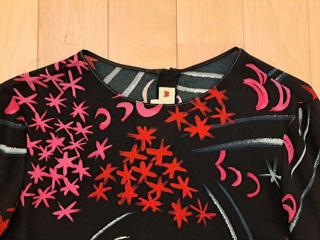 MARNI 花柄 長袖シャツ 黒 赤 ピンク レディース