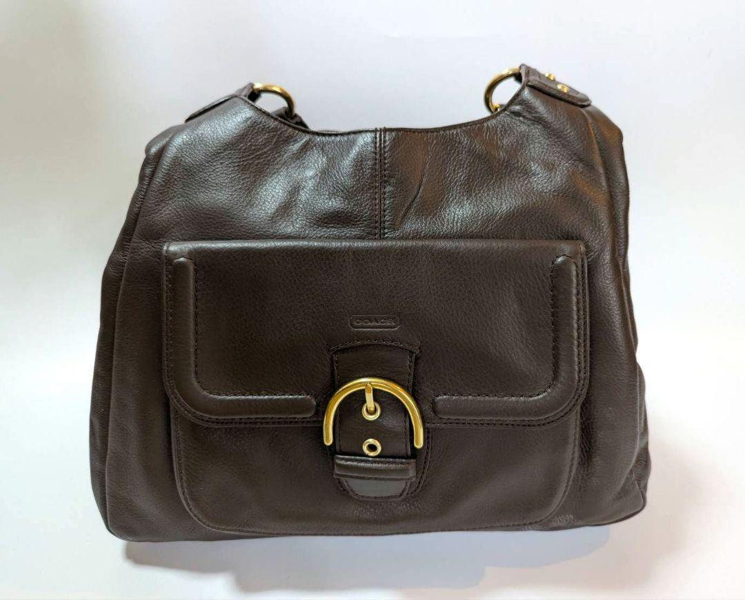 COACH ショルダーバック キャンベルレザーホーボー 濃茶