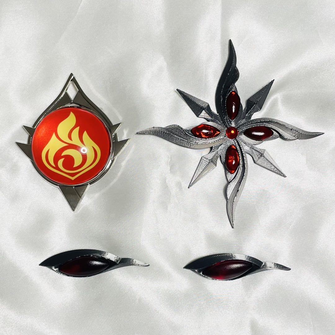 ベ*。様 【基萌製発光神の目】　原神　召使　アルレッキーノ　コスプレ　衣装　L