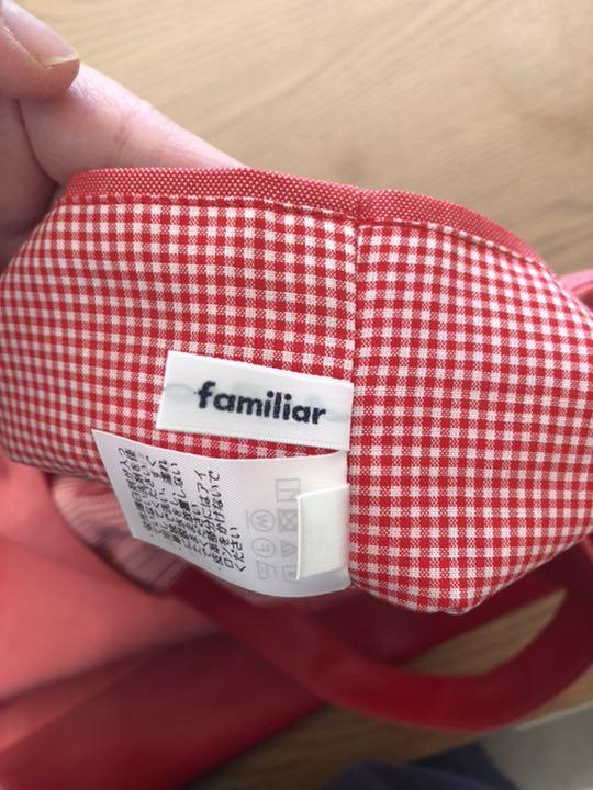 かしく⒄ *新品*familiar デニムバッグ 猫 grtbw-m35160101708 ファミリア レッスンバッグ えません