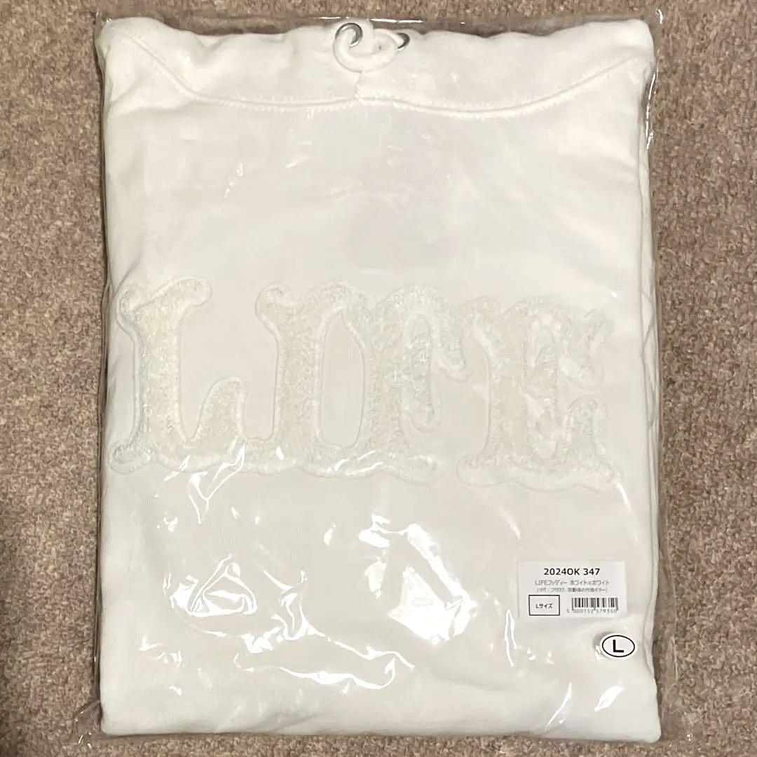 新品・未使用⭐︎小沢健二LIFE パーカー ホワイト×ホワイト Lサイズ