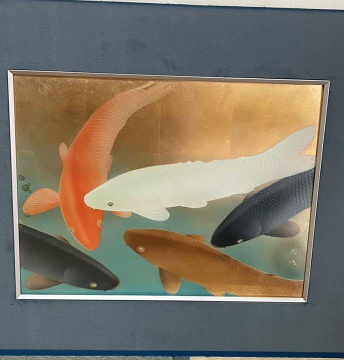 彫金画 絵画 鳳鳴七宝 鯉 七宝銅板 アート鯉 その他 彫金画 絵画 鳳鳴七宝 鯉 七宝銅板 アート鯉 その他