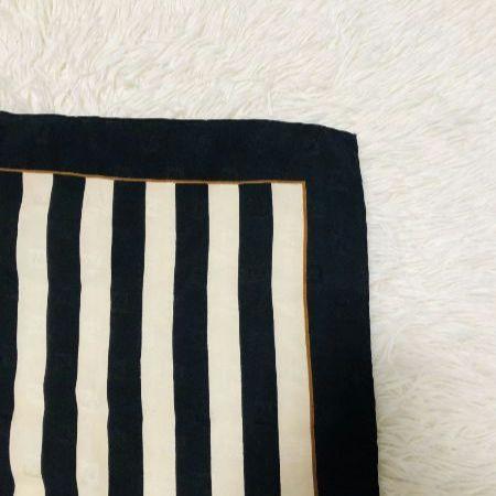 【希少品】FENDI フェンディ　スカーフ　1925 ペカンストライプ　シルク 希少品】FENDI フェンディ スカーフ 1925 ペカンストライプ シルク