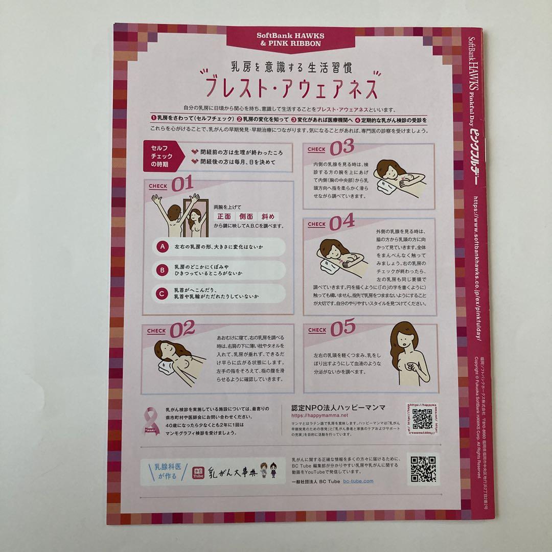 福岡ソフトバンクホークス ピンクフルデー 冊子 2023年2024年 各