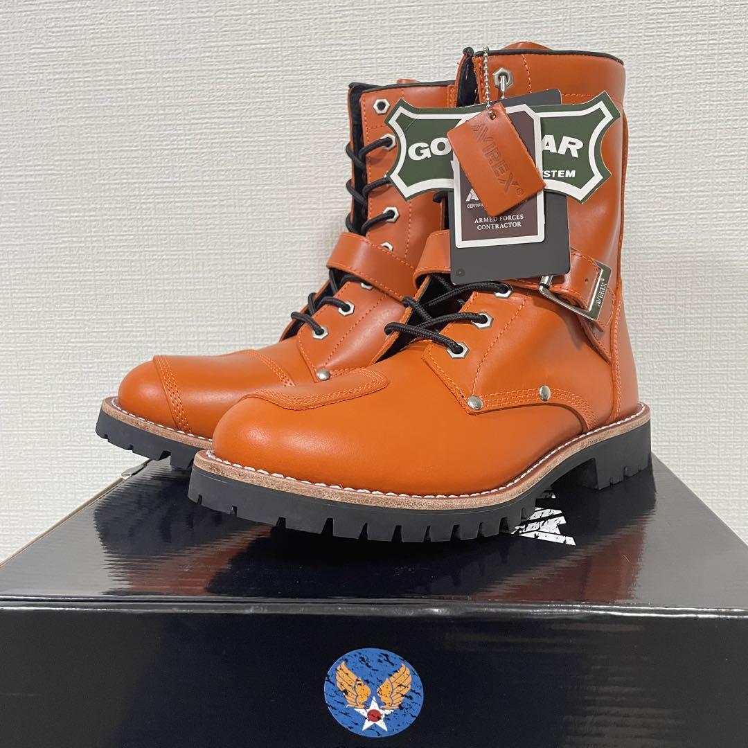 新品未使用　アヴィレックス　バイカーブーツ　YAMATO オレンジ　26cm