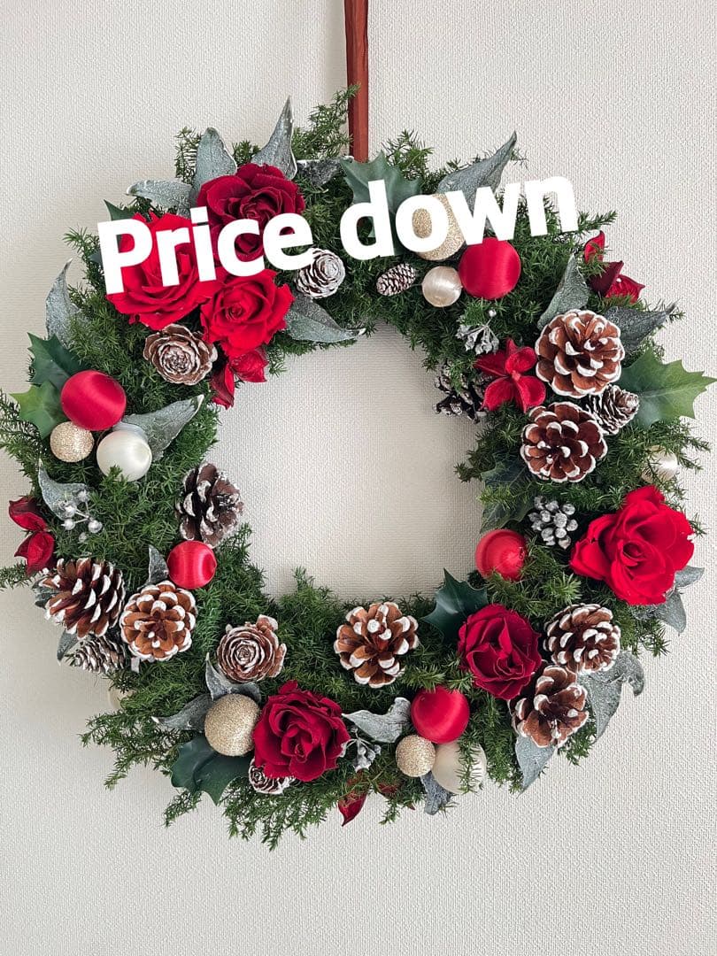 クリスマスリース ローズ 30cm M-Noel30002