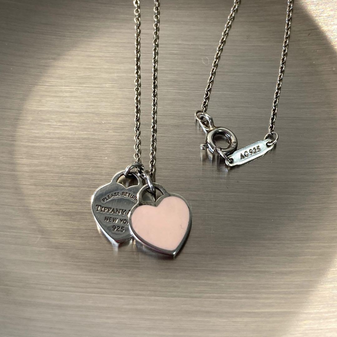 ✨Tiffany& Co✨リターントゥ✨ダブルハート✨ピンク✨ネックレス✨ リターン トゥ ティファニー™ ピンク ダブル ハート タグ