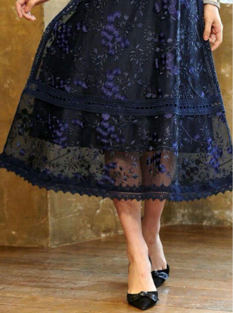 RUIRUE BOUTIQUE ルイルエブティックフラワー刺繍レース ワンピース