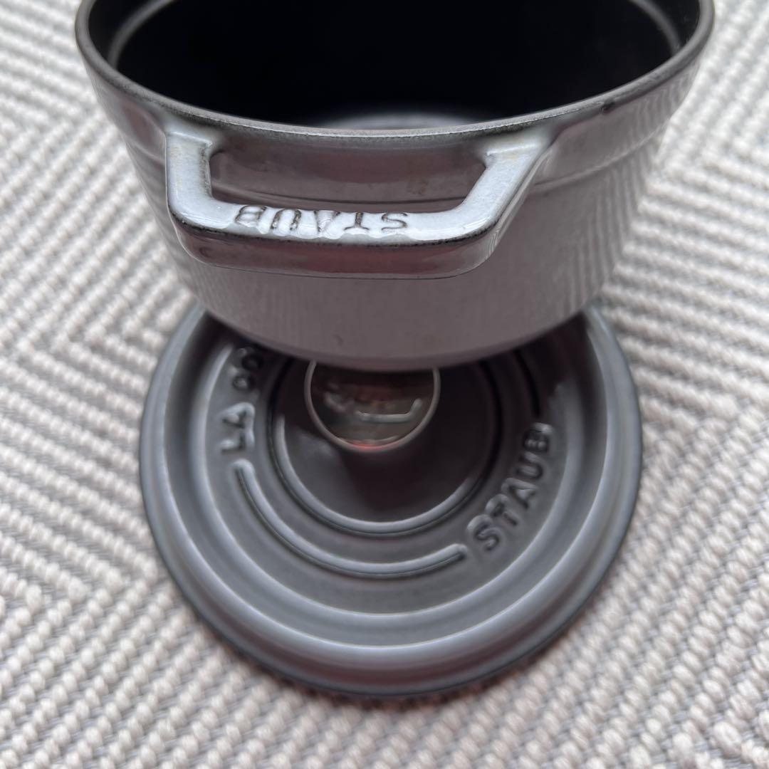 STAUB ストウブ ピコ・ココット ラウンド 16㎝ グレー 鋳物 ホーロー