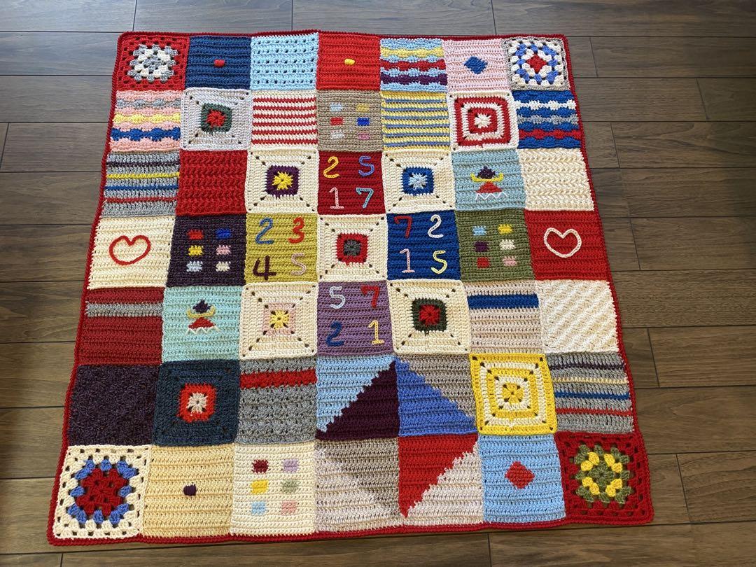 手編み♡ハンドメイド♡マルチカバー♡ブランケット♡かぎ針編み