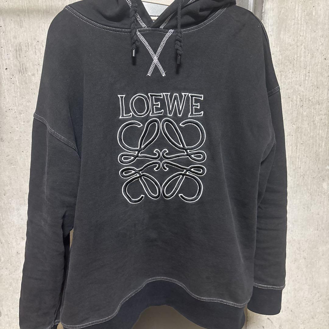 LOEWE フード付きスウェット ブラック　Lサイズ