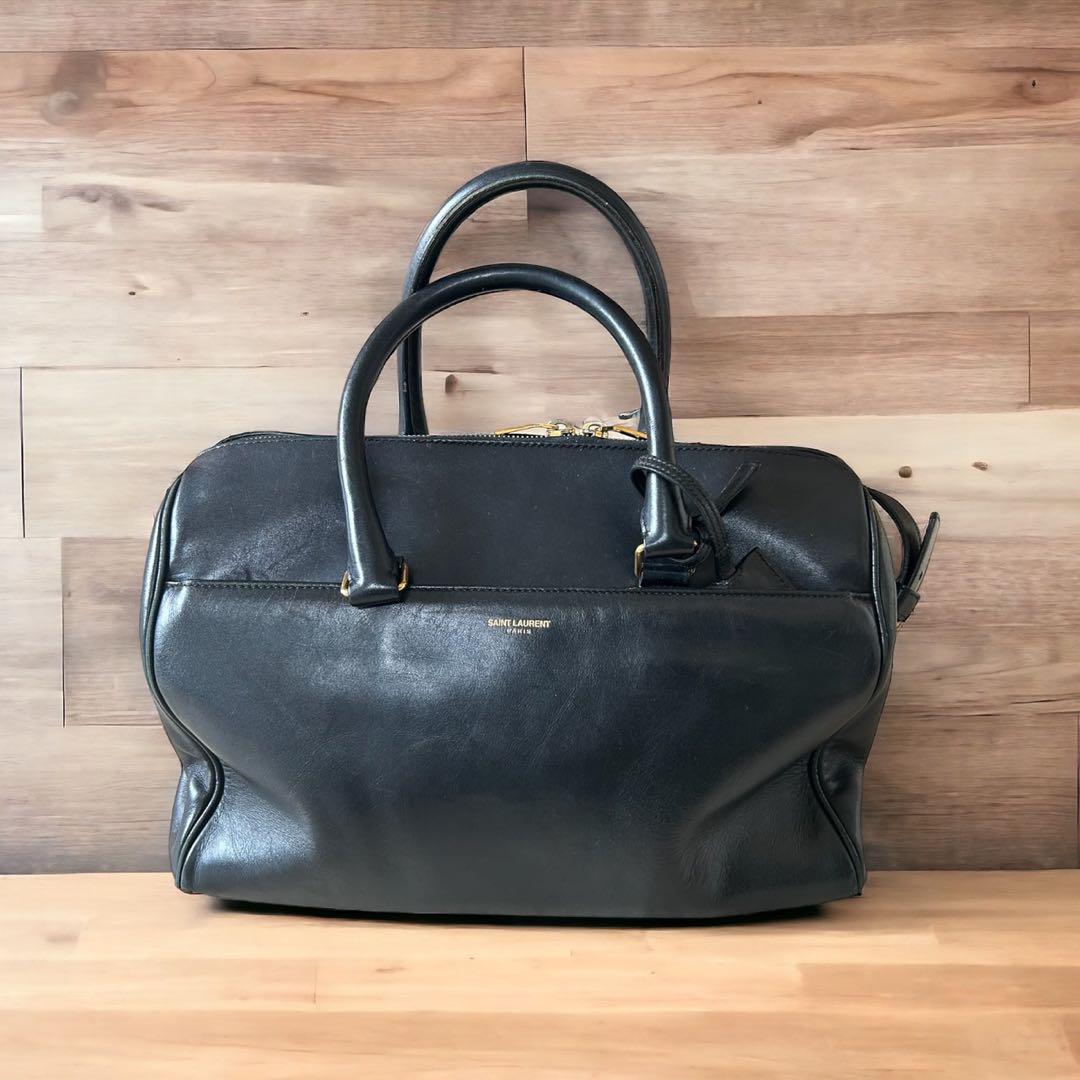 SAINT LAURENT サンローラン　ダッフル6 2WAY バッグ　ブラック約19cm