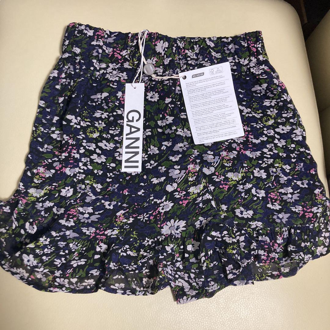 新品】GANNI ガニー 花柄 フラワー ワイドパンツ 34