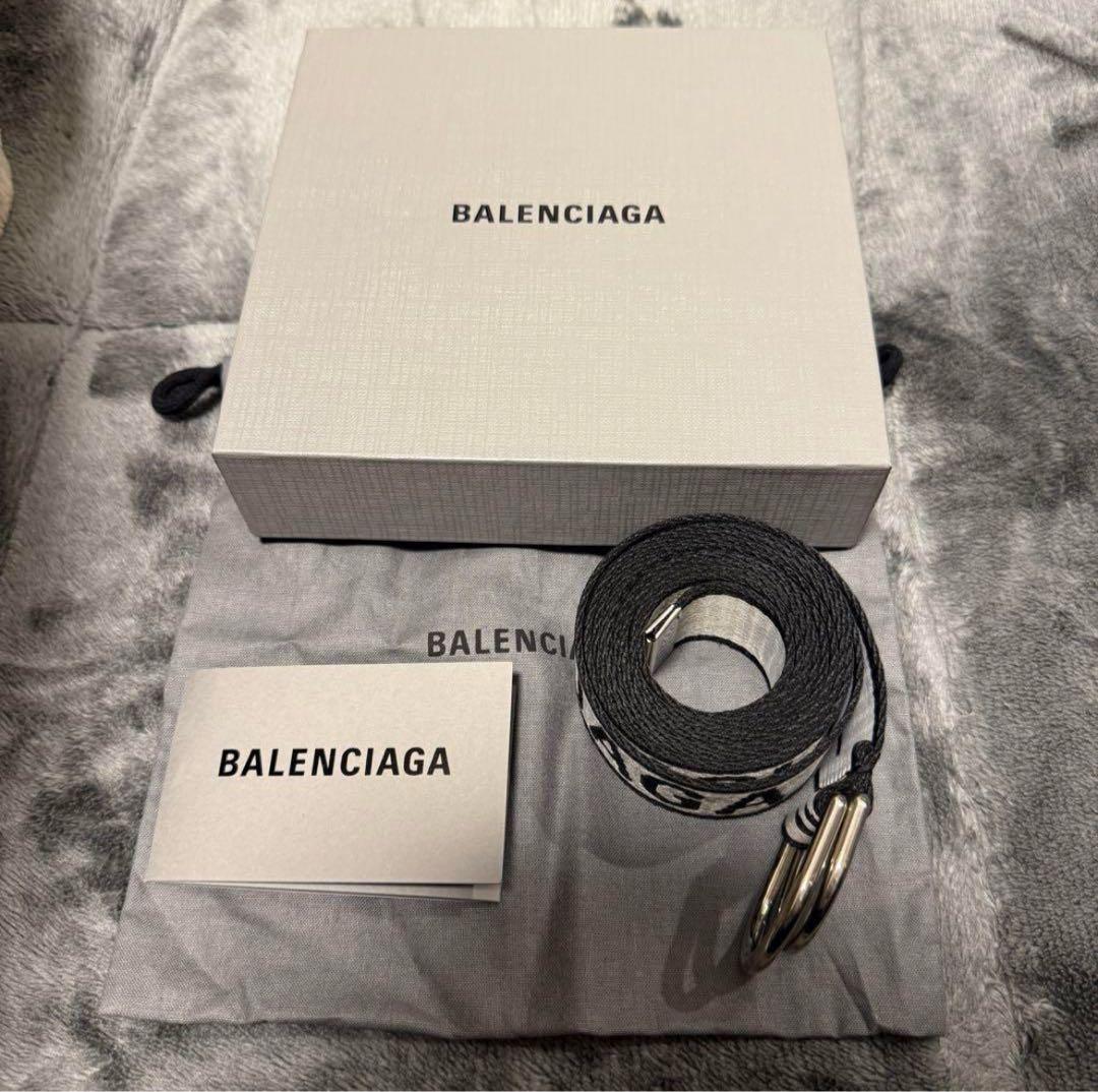 小物 BALENCIAGA D RING BELT GREY BLACK