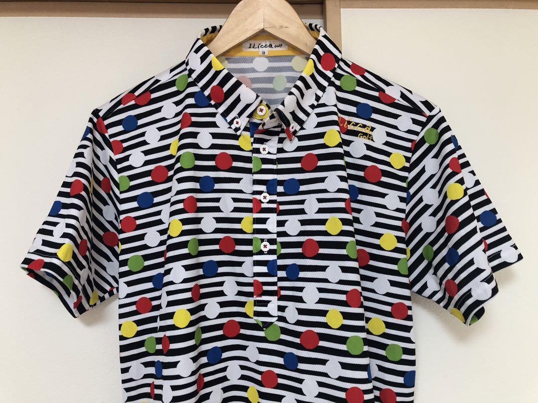 コリアグランドセール Golf ILICCA イリッカ サイズ3【美品 総柄 ポロシャツ メンズ メンズウェア