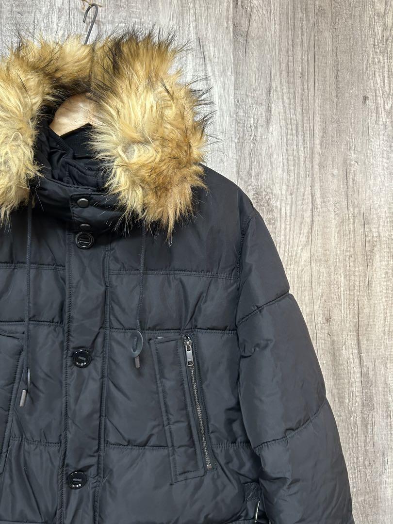 ZARA MAN 中綿フードコート ブラック アウター L メンズ