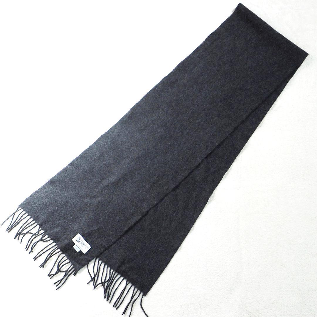 スコットランド製 ジョンストンズ カシミヤ100% グレー マフラー ストール