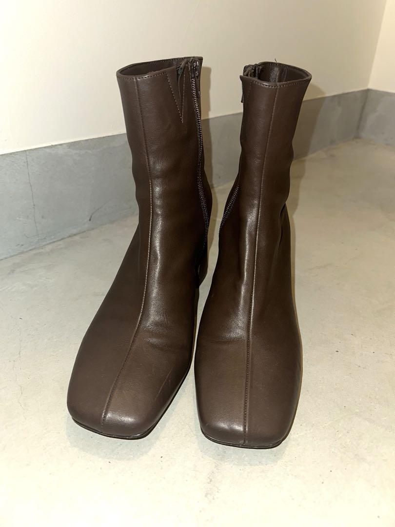 美品 moussy 完売品CFT SQUARE TOE ブーツ　M　D/BRN