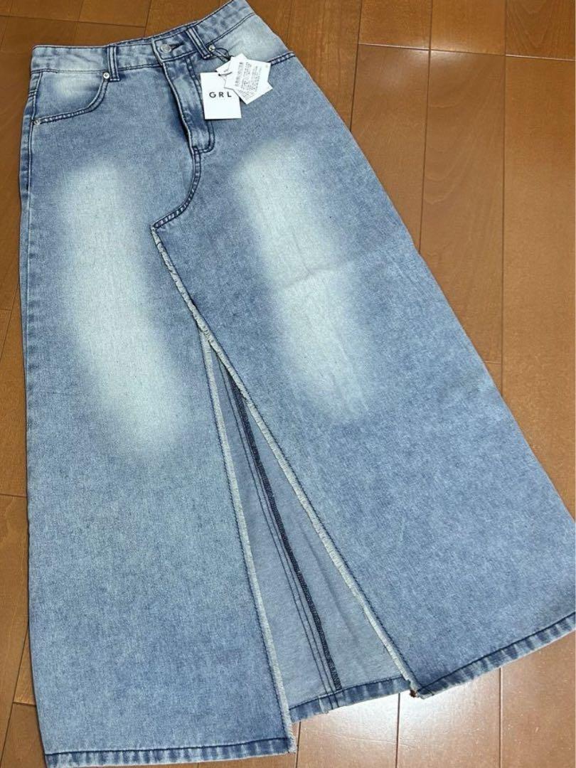 GRL スリットフリンジデニムスカート 新品タグ付き 画像2