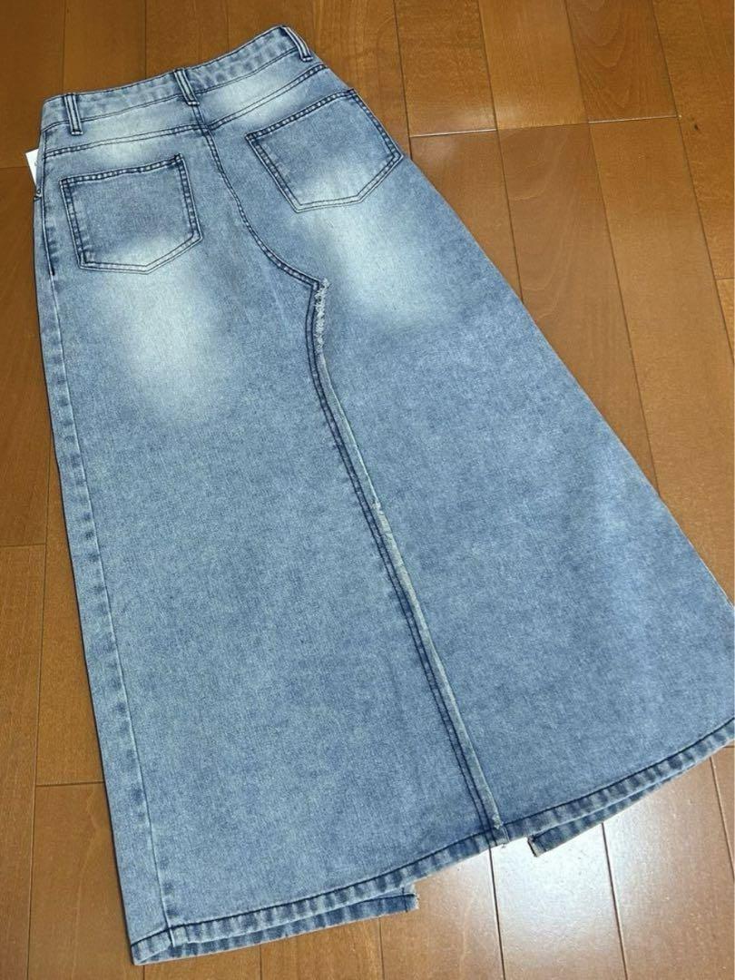 GRL スリットフリンジデニムスカート 新品タグ付き 画像3