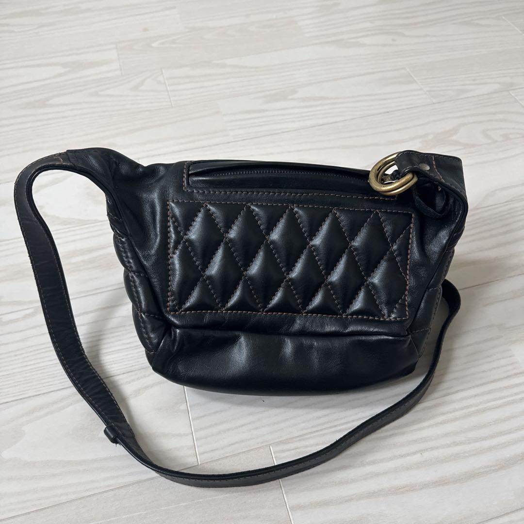 Langlitz Leathers ブラック ボディバッグ