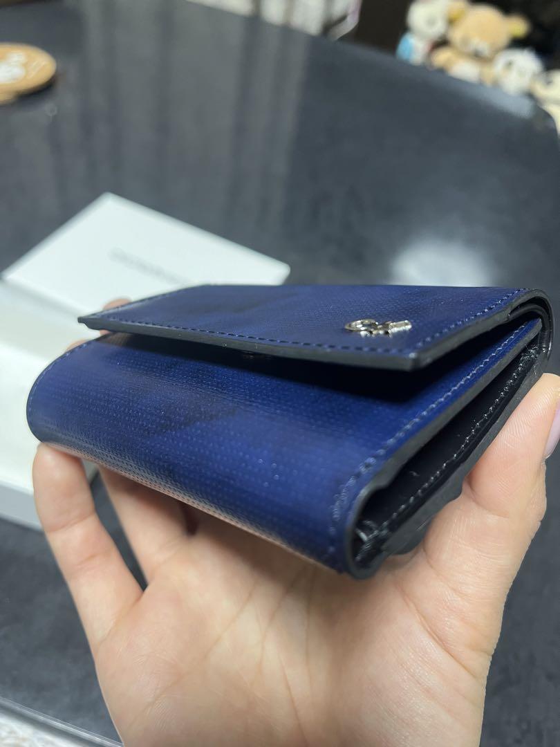 値下‼️【新品未使用】三折CALVIN KLEIN牛革本革レザー 【07】ネイビー