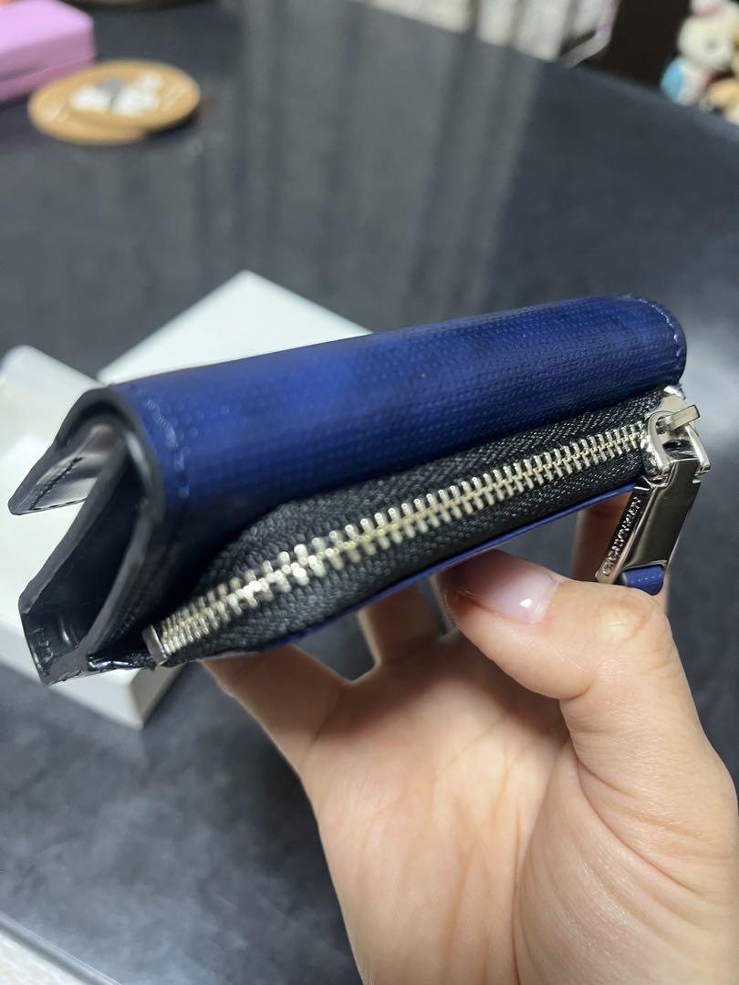 値下‼️【新品未使用】三折CALVIN KLEIN牛革本革レザー 【07】ネイビー