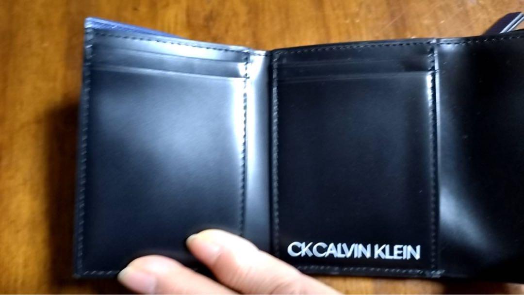 値下‼️【新品未使用】三折CALVIN KLEIN牛革本革レザー 【07】ネイビー