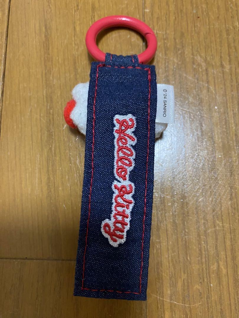 ハローキティ デニムネツケストラップ デニム 根付け キティ