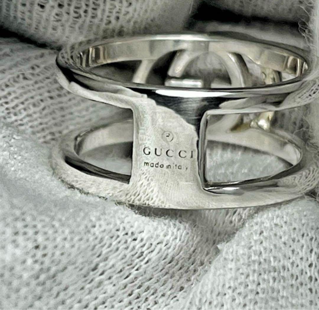 美品　GUCCI 指輪　インターロッキングワイドリング　12号