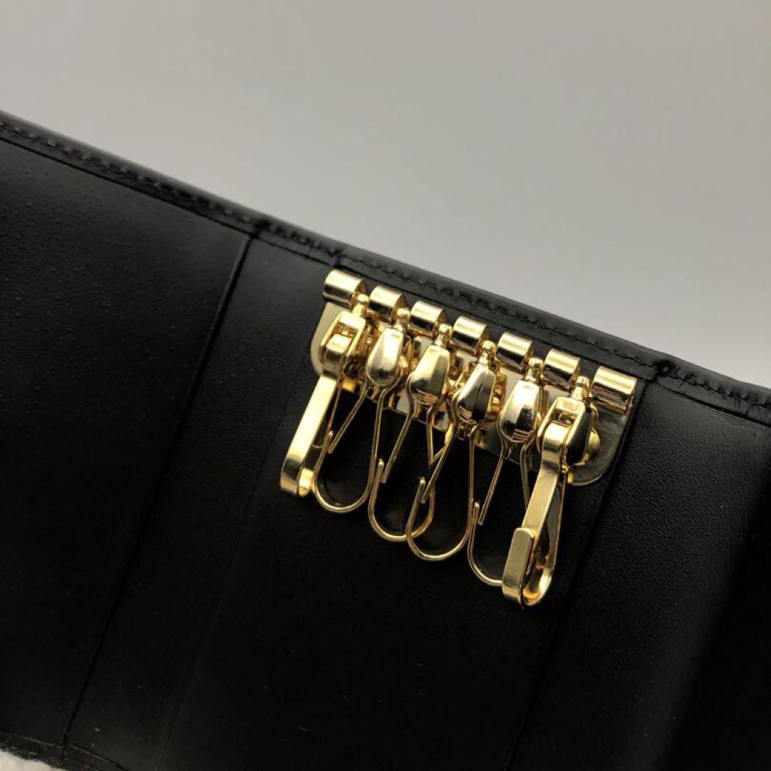 【セール中】dunhill ダンヒル 6連 レザーキーケース ブラックゴールド