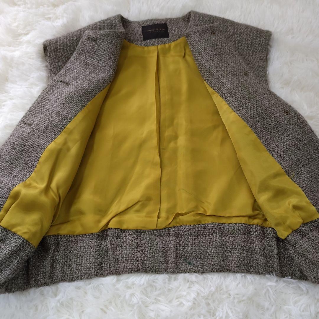 TOMORROWLAND ロービングツイード ノースリーブブルゾン ベスト TOMORROWLAND ロービングツイード ノースリーブブルゾン ベスト