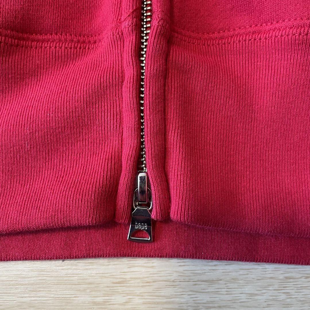 A BATHING APE フルジップパーカー 赤 ワンポイント XL