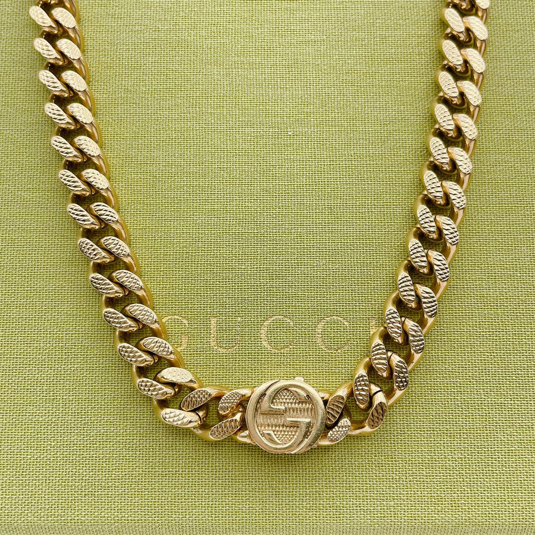 GUCCI インターロッキング　ネックレス　チェーン　喜平　ゴールド　51cm 40,755円