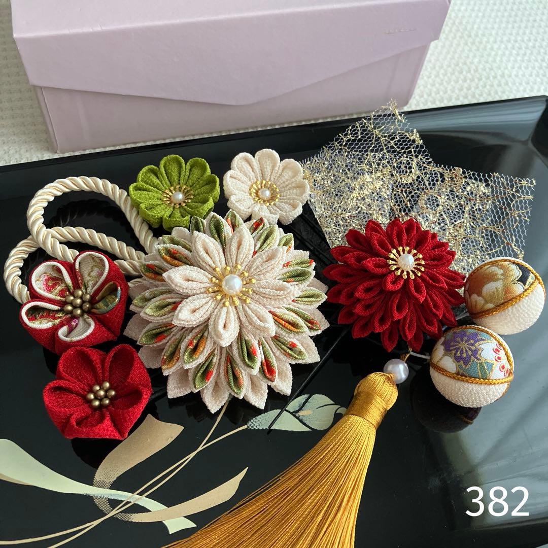 つまみ細工　髪飾り　成人式　七五三　卒業式　袴　結婚式　382