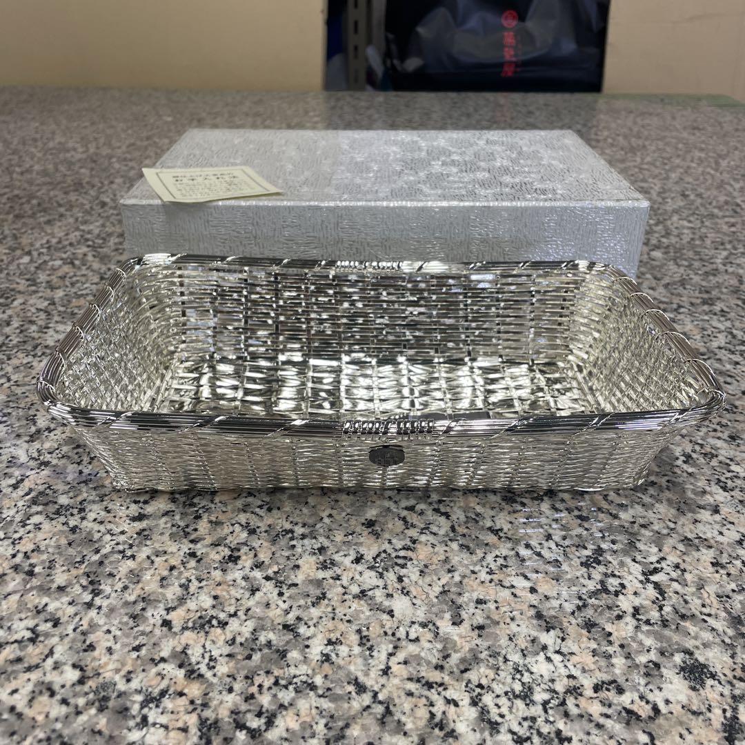 銀仕上げ バスケット 小物入れ 工芸品 カゴ インテリア アンティーク 小物格安