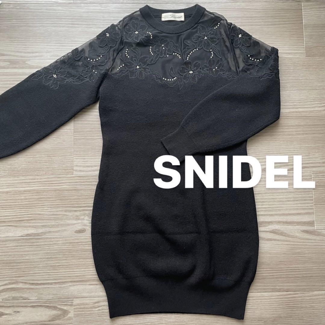 国内正規品 snidel スナイデル エンブロイダリーニットワンピース