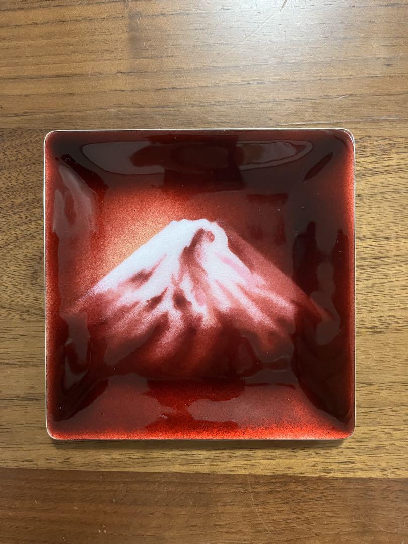 安藤七宝店/七宝焼 赤富士山デザイン/飾り皿