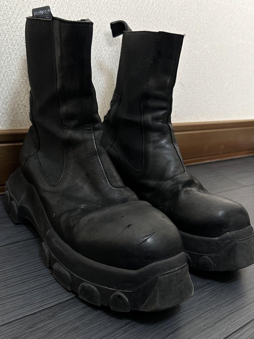 ＊送料・関税込み＊ リックオウエンス レザー ブーツ 厚底 リックオウエンス 19FW レザーブーツ 厚底