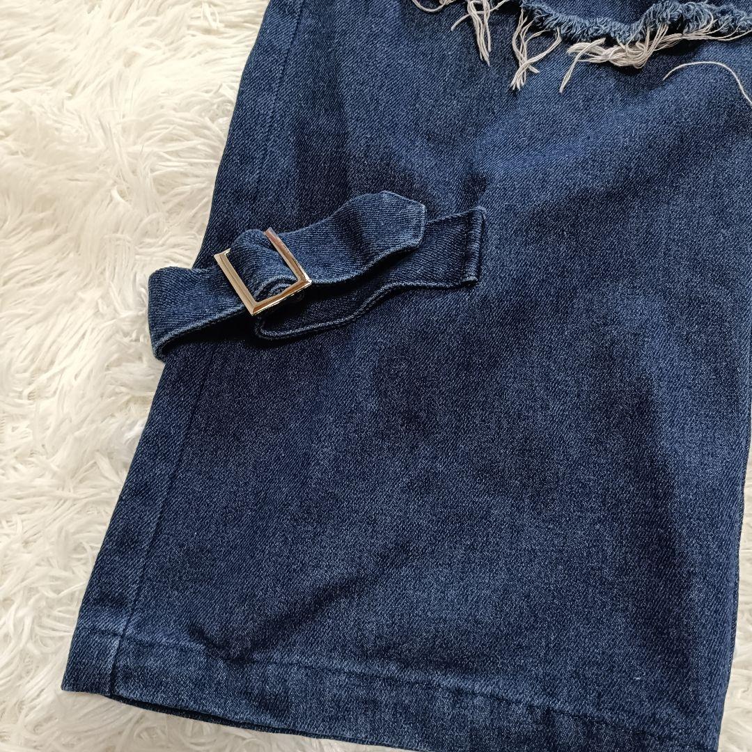 ニーアクロージング デニム スカート 重ね着 ギミック 2way XL