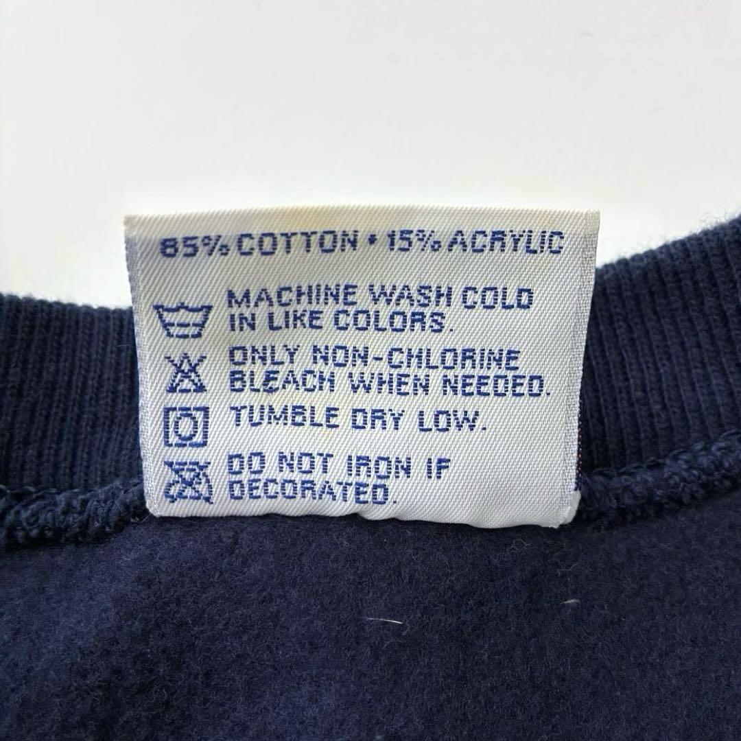 美品 80s USA製 ヘインズ BEEFY ネイビー 無地 スウェット XL