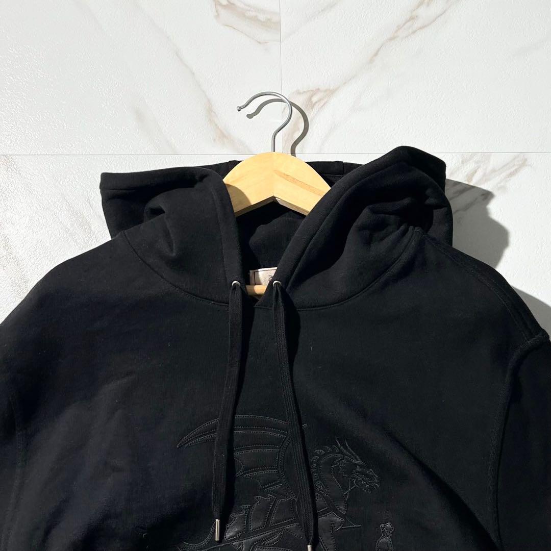 希少　HERMES エクスリブリス ドラゴン　パーカー　レザー　ブラック　XL