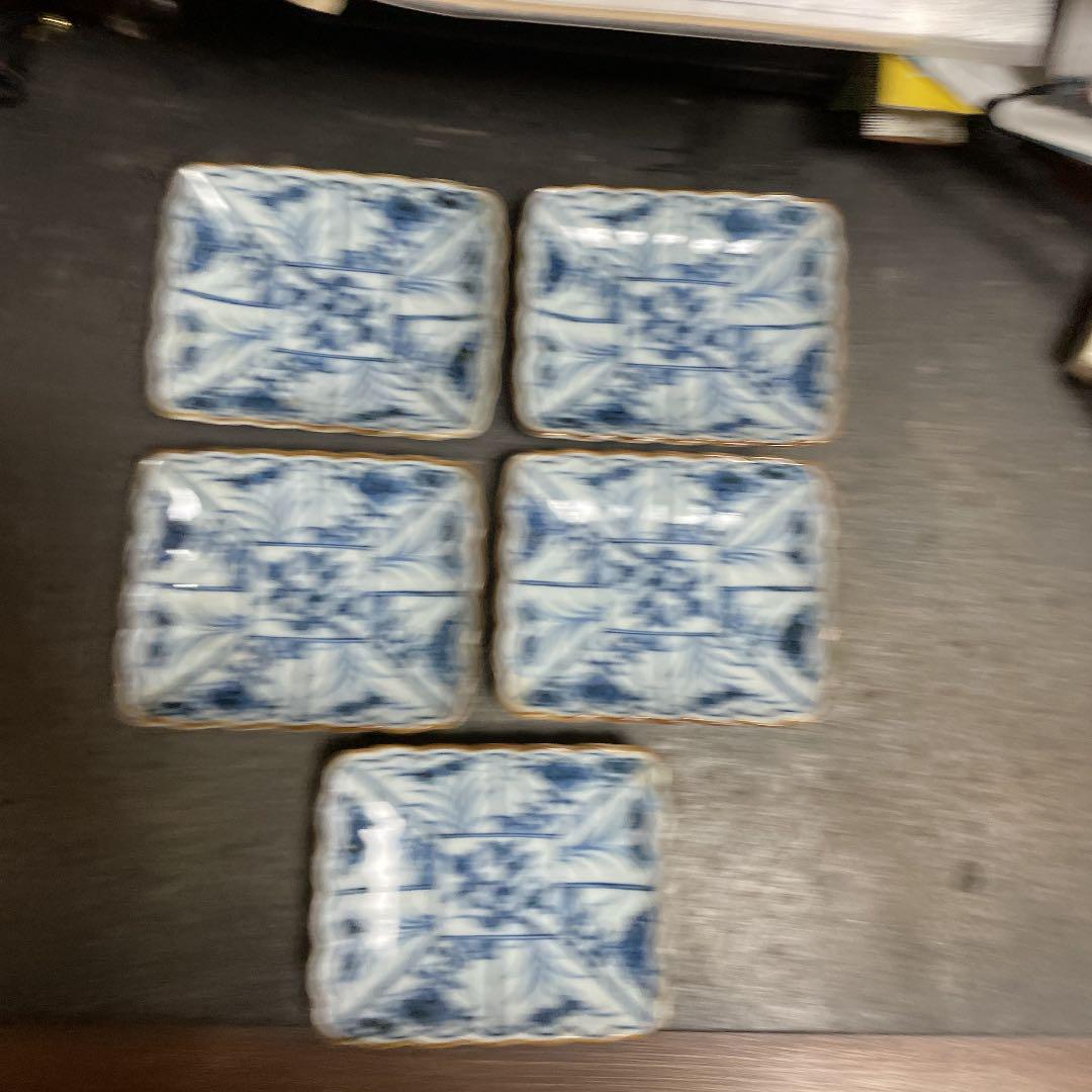 時代豆皿 5枚 染付